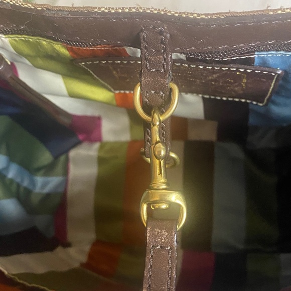Coach Signature C Canvas Tote Bag, Brown, Brass Hardware - Picture 6 of 10